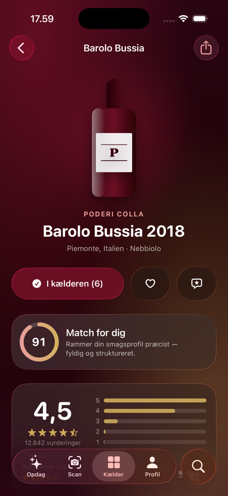 Vindetalje med match-score og bedømmelser